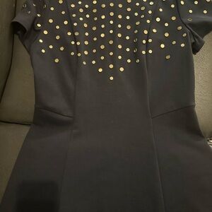 Black Sheath Mini Dress with Crew Neck for Cocktail
